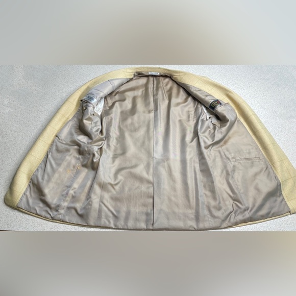 PAL ZILERI Gruppo Forall Trofeo Wool Tan Plaid Blazer - Picture 4 of 15